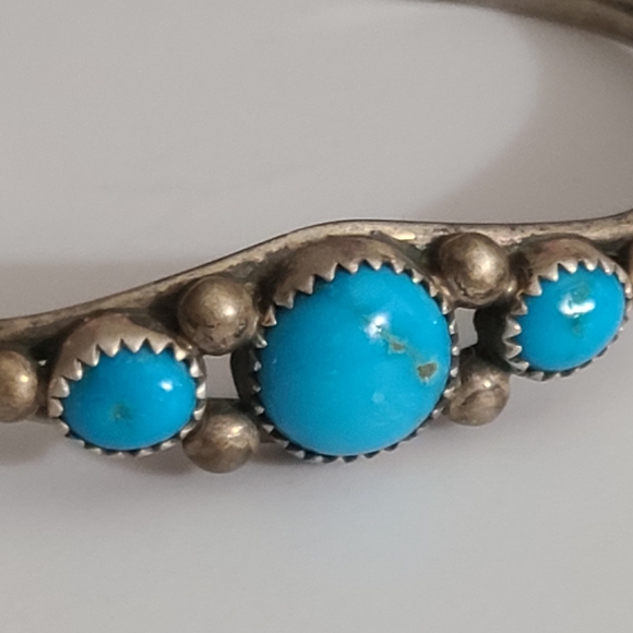 Vintage navajo Patrick Yazzie PY turquoise sterling silver 11g estate native NA - Picture 9 of 16